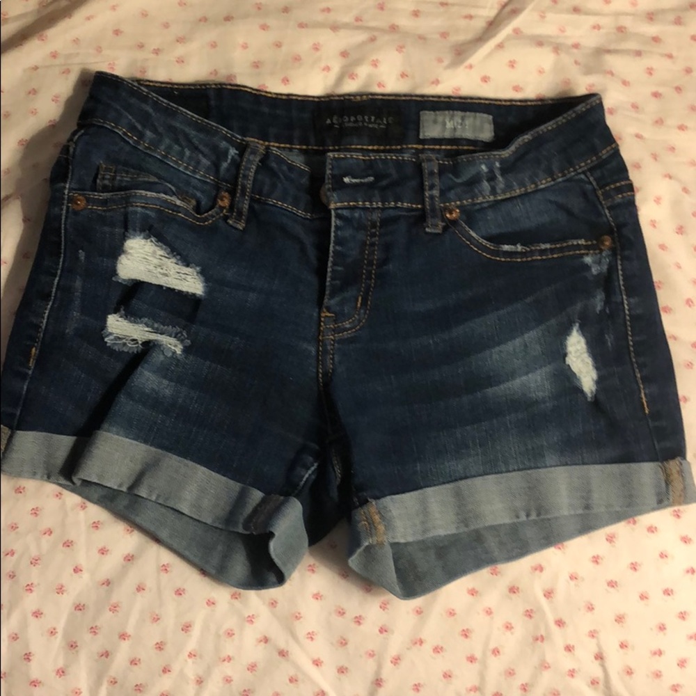 Aeropostale midi ripped jean shorts